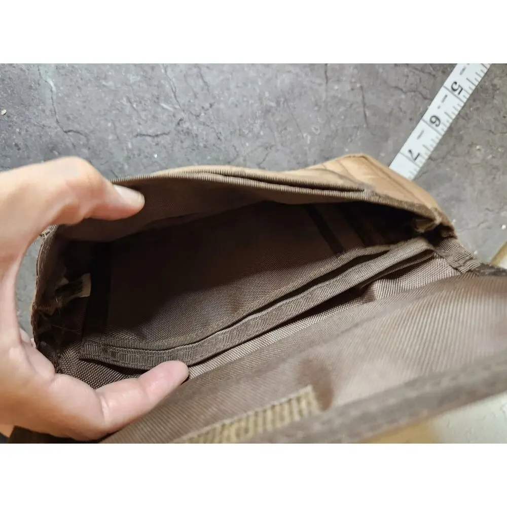 Vtg Rare Mundi Sport Brown hook and loop nylon‎ wallet 80's
